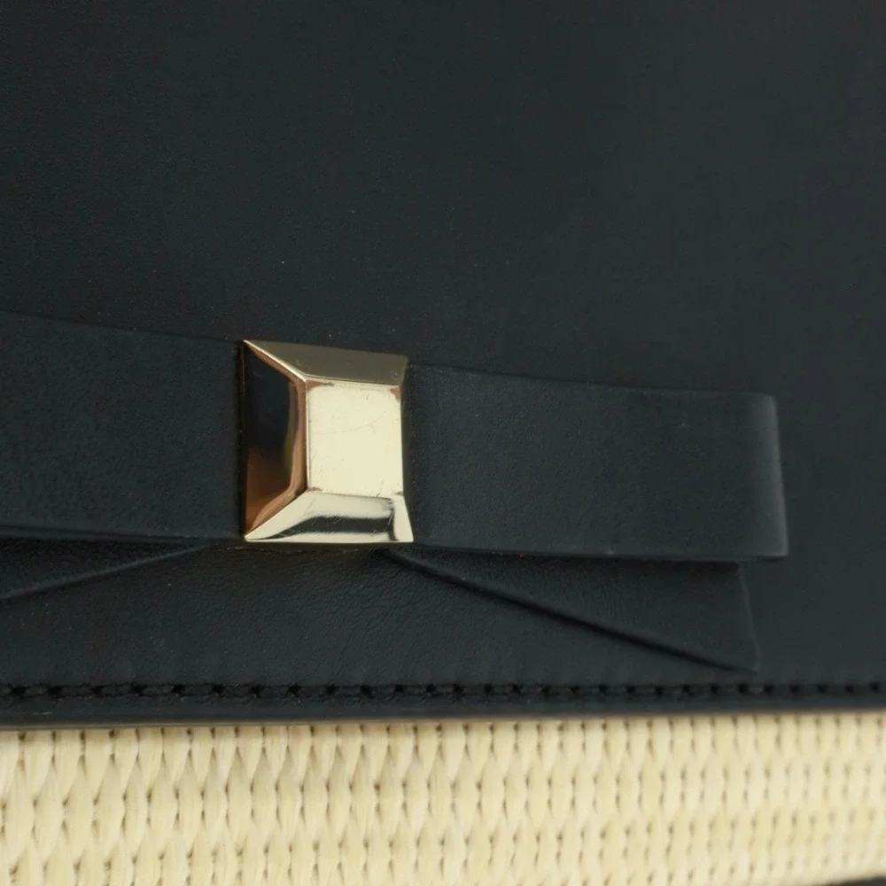 Kate Spade Holly Street Straw Rubie Leather Handbag‎ Crossbody Magnetic closure